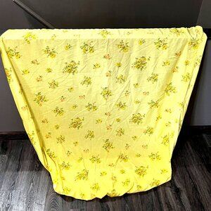 Vintage Tastemaker JP Stevens Muslin Sheet Twin Size Yellow Floral JP Stevens